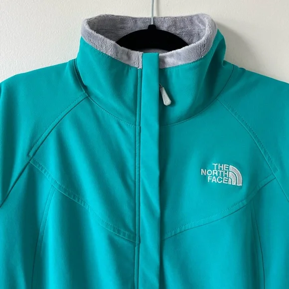 The North Face Teal Ruby Raschel Windwall Silken Fleece Lined Jacket - Picture 3 of 8